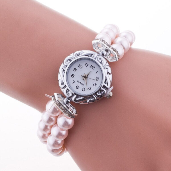 Unique Design White Pearl Band Watch